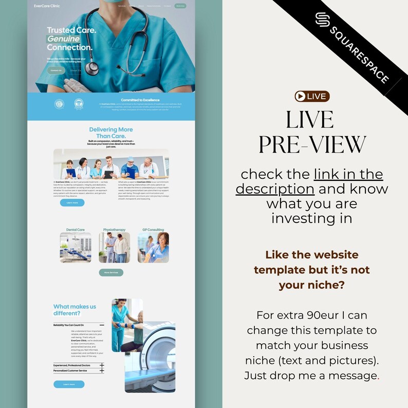 Medical Website Squarespace Template for Doctors, Medical Clinic Nurse ...