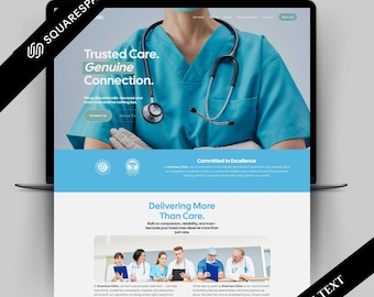 Ärztliche Website Squarespace-Vorlage für Ärzte, Krankenhaus Canva Wix Wordpress Website-Vorlage