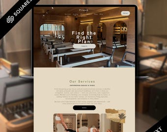 Squarespace Website Template Yoga & Pilates Website Design, Wellness Studio Coach,  Modern Clean Minimal Professional Squarespace 7.1