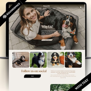 Dog Breeder Website Template, Squarespace Template For Dog Breeding, Dog Kennels Website Template, Dog Breeding & Dog Walking Website Puppy