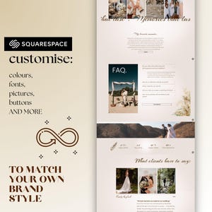 Stylish and professional Squarespace template for wedding photographers, blogger sales pages, and photography course creators. Also suitable for Wix Shopify theme lovers seeking a feminine creative design on Squarespace.