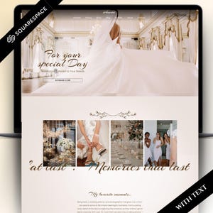 Wedding Photographer & Wedding Planner Squarespace Website, Wedding Event Photographer Website Design Template Theme, Photographer Boutique