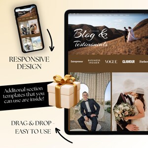Modern ecommerce Squarespace 71 website template crafted for photographer portfolios and wedding service providers. A beautiful solution for social media managers, wedding planners, and photography studios.