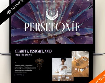 Spiritual Squarespace Template 71, Feminine Squarespace Theme - Squarespace Website template, Mystical Squarespace 71, elegant tarot