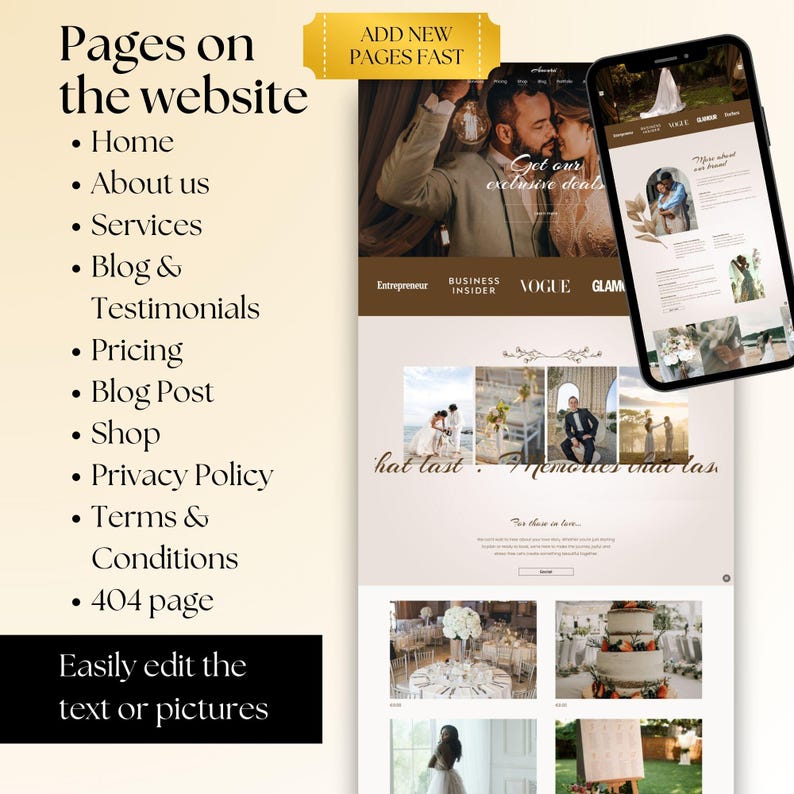 Squarespace wedding website template tailored for feminine creatives and wedding photography professionals. Ideal for showcasing your photographer studio or boutique planning services with a sleek Squarespace 71 design.