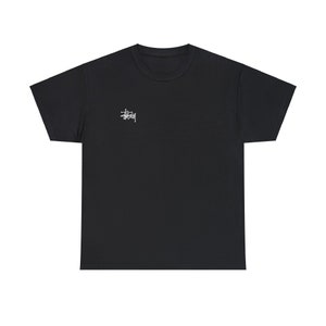 Zwart T-shirt met korte mouwen, Basic T-shirt, Klassiek shirt, Witte typografie, Unisex shirt afbeelding 1