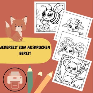 100 cute animals to color for children | Cute animal coloring pages | Coloring pages to print | PDF coloring pages | Toddler coloring pages