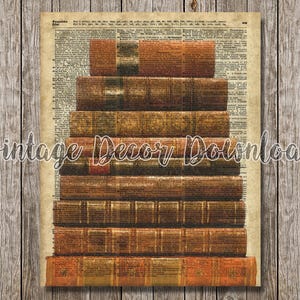 Old Books Stack Printable,Dictionary Art Page Craft Supplies,Print,Antique Home Decor,Scrapbooking Paper for DIY projects,Instant Download