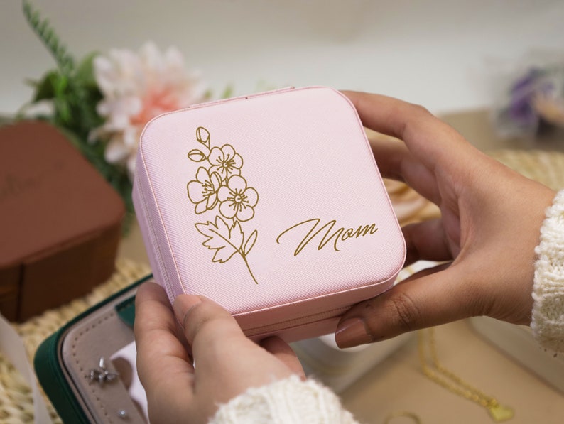 Étui à bijoux de demoiselle d'honneur, cadeau pour maman, cadeaux d'anniversaire nuptiales de douche pour nièce maman petite amie, étui à bijoux, cadeau grand-mère pour femme image 6