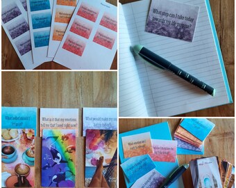 Self-Care Journal Prompts ~ Journaling Cards ~ Tarot or Oracle Questions ~ Printable A4 PDF