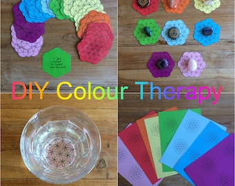 DIY Color Therapy Affirmation Cards ~ Make Your Own Rainbow Flower of Life Oracle ~ PDF Tutorial