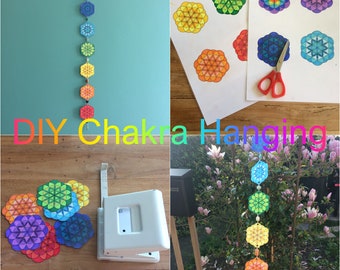 DIY Chakra Wall or Window Hanging ~ Make Your Own Rainbow Flower of Life Pendulum ~ PDF Tutorial