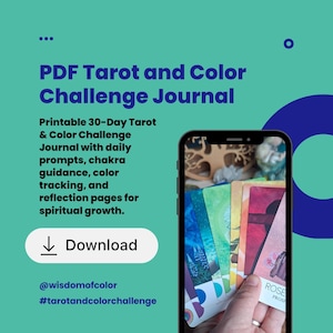 30-Day Tarot & Color Challenge Journal | Printable Tarot Journal | Oracle Card Workbook | Chakra Journal | ShadowWork | Spiritual Planner