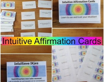 30 Intuïtieve InzichtKaartjes voor elk moment ~ Leer je intuïtie te vertrouwen ~ Uit te printen Orakelkaarten
