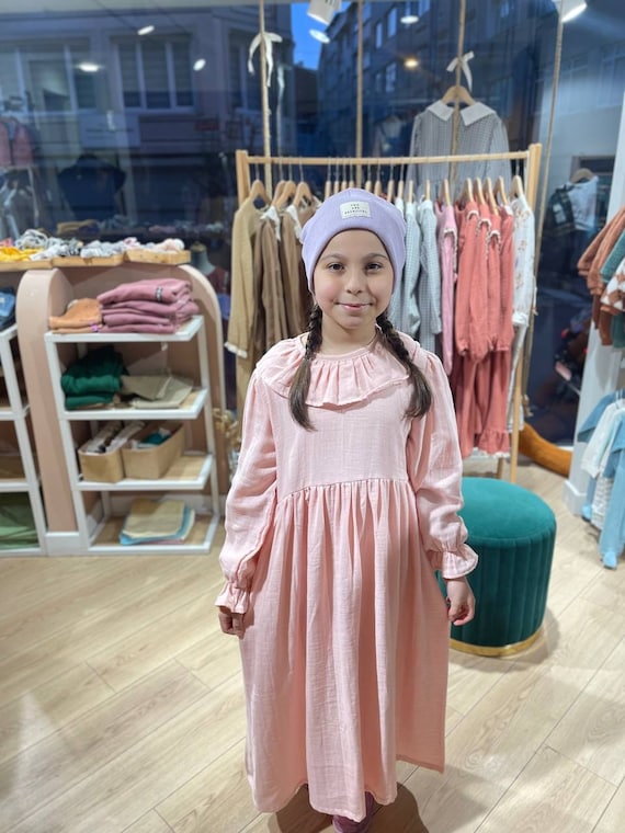 pink muslin dress Marine Muslin Dress in Pink | Mipounet
