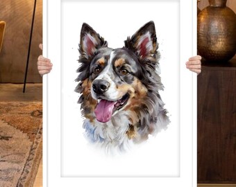 Custom Watercolor Dog Portrait: Hand-Painted Pet Memorial Art