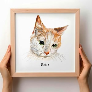 Watercolor Cat portrait Custom cat painting Pet portrait Pet loss gift Personalized mini cat portrait Pet memorial Mini pet portrait custom