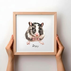 Watercolor HAMSTER painting Custom hamster painting Hamster lover gift Pet loss gift Personalized Hamster portrait Pet portrait custom