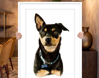 Custom Dog Portrait Painting Pet Portrait Dog Lover Gift Hand Painted Dog Portrait Dog Memorial Pet Loss Gift Dog Painting Pet Painting