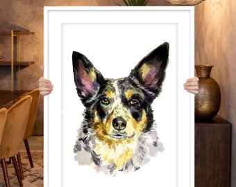 DOG PORTRAIT PAINTING Watercolor Pet Portrait Custom Dog Portrait Painting Dog Memorial Pet Loss Gift Personalized Dog Pet Loss Gift