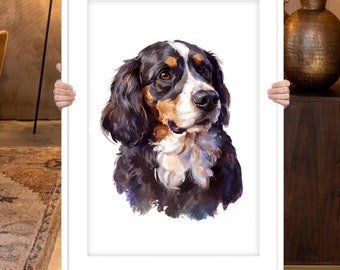 Custom Dog Portrait: Hand-Painted Watercolor Pet Memorial