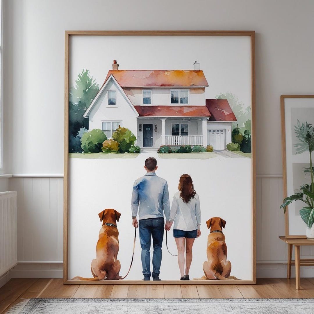 Hand Painted Watercolor House Portrait: Custom Home Art Commission - Etsy