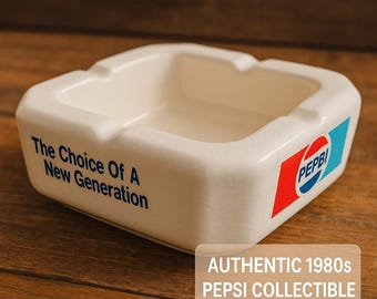 Posacenere vintage Pepsi – Ceramica da collezione anni '80, decorazione retrò