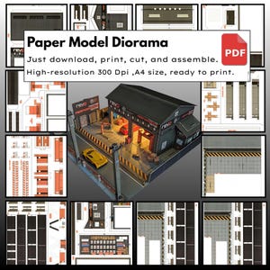 Diorama imprimible a escala 1/64: 5 diseños en PDF para Hot Wheels y Matchbox