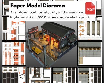1/64 Printable Diorama – 5 PDF Designs for Hot Wheels & Matchbox