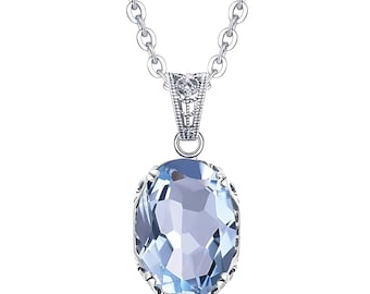 Ciondolo in filigrana floreale color acquamarina: collana boho antica in argento sterling