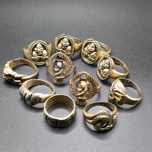 Vintage Tribal Ring with Tiger Head Motif | Ethnic Men’s Statement Ring | Southeast Asian Jewelry | Antique Brass Alloy Ring