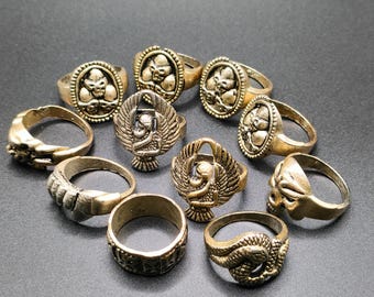 Anello vintage con testa di tigre – Gioielli etnici da uomo in lega di ottone