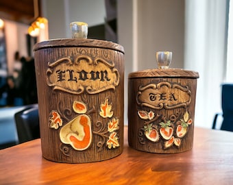 Botes de harina y té Treasure Craft - Juego de 2