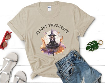 Witchy Frequency, women's boho T-shirt, witch, Schaman, Spiritual, Be yourself, gift for witch, T-Shirt, Infused with Energy