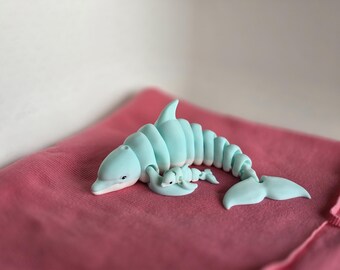 Small Dolphin Desk Pet – 4" Articulated Flexi Creature | Poseable Mini Collectible