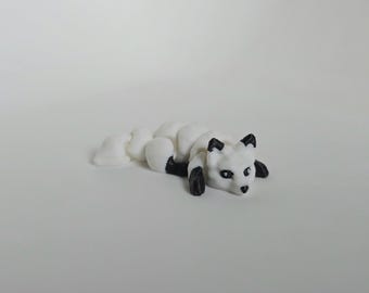 Small Arctic Fox Desk Pet – 4" Articulated Flexi Creature | Poseable Mini Collectible