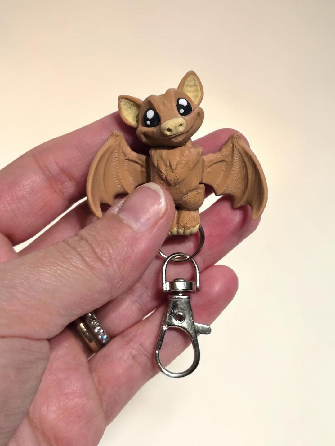 Bat Keychain 3D Printed Articulated Nano Bat (2–3”) | Fruit Bat or ...