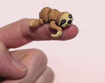 Fingerling Sloth 3D Printed Articulated Mini Sloth (1–2”) | Tiny Desk Pet | Cute Pocket Animal | Fidget Toy | MatMire Makes