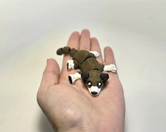 Small Puppy Desk Pet – 4" Articulated Flexi Creature | Poseable Mini Collectible