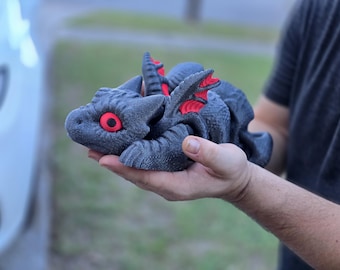 Large Articulated Dragon (12") – 3D Printed Flexible Collectible / Fidget Toy