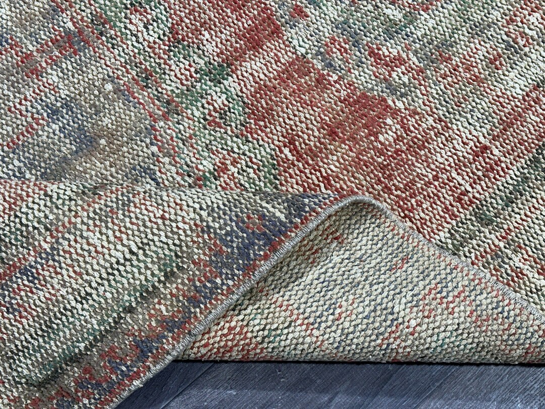 4x8 Blue Green Red Vintage Rug, 4x8 Turkish Rug, Oushak Kitchen Kids ...