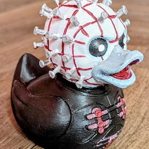 Hellraiser Pinhead Rubber Duck – Creepy Cute 3D Printed & Hand Painted Horror Gift