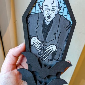 Nosferatu Painting, Vampire Coffin Decor