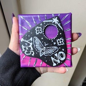 Tabla Ouija Planchette Cuadro de pared Lienzo Pintura Rosa y Morado