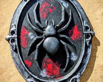 Gothic Spider Wall Art: 3D Printed Hand-Painted Halloween Decor