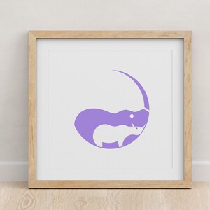 Rhino Baby Print / Póster de madre e hijo para guardería o sala de juegos, arte de pared y decoración del hogar para recién nacidos y mamás, regalo de baby shower