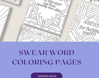 Swear Word Coloring Pages/Funny Quotes Coloring Pages For Adults/Coloring Page For Adult Printable/Printable PDF/Instant Download