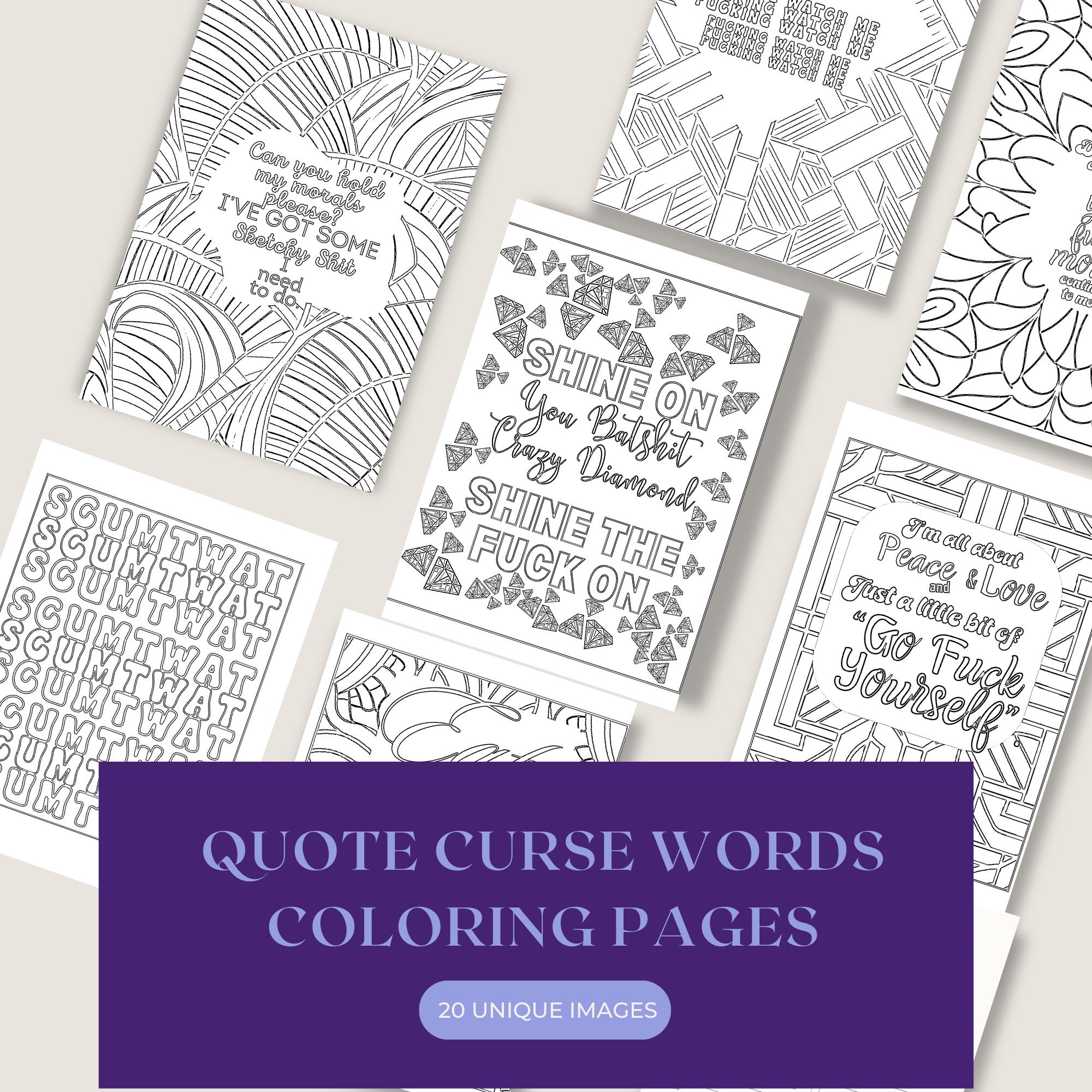 Swear Word Coloring Pages/funny Quotes Coloring Pages for Adults ...