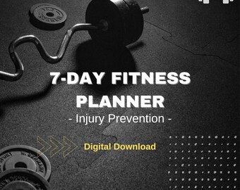 Fitness Planner Digital Download, 7 Day Fitness Guide, Injury Prevention