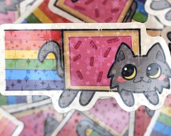 Kattmemes: NYAN katt holografiskt klistermärke